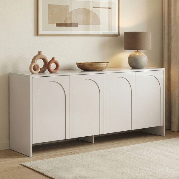 Krēmkrāsas kumode 180x80x45 cm Arlen  – Kalune Design-image-2