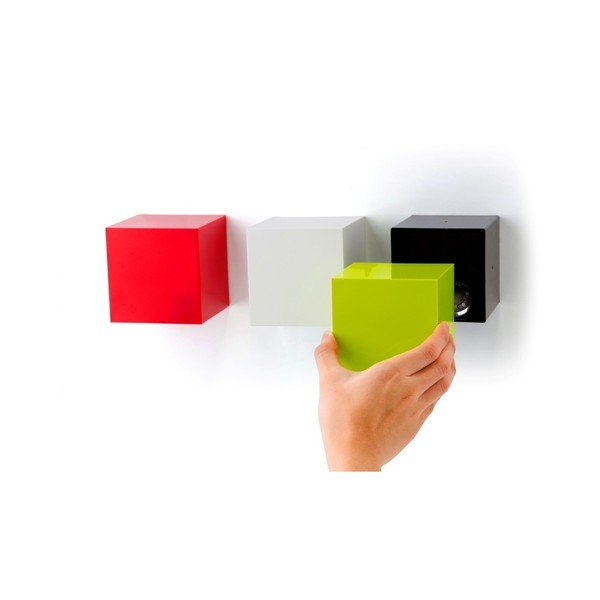 Balta sienas kaste (slēgta) ar caurspīdīgu vāku Qualy Pixel Cube-image-3