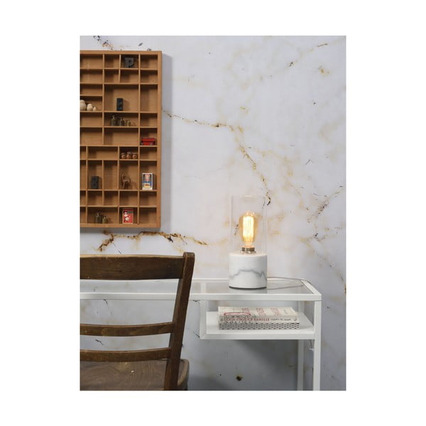 Balta marmora galda lampa Citylights Athens, augstums 25 cm-image-1