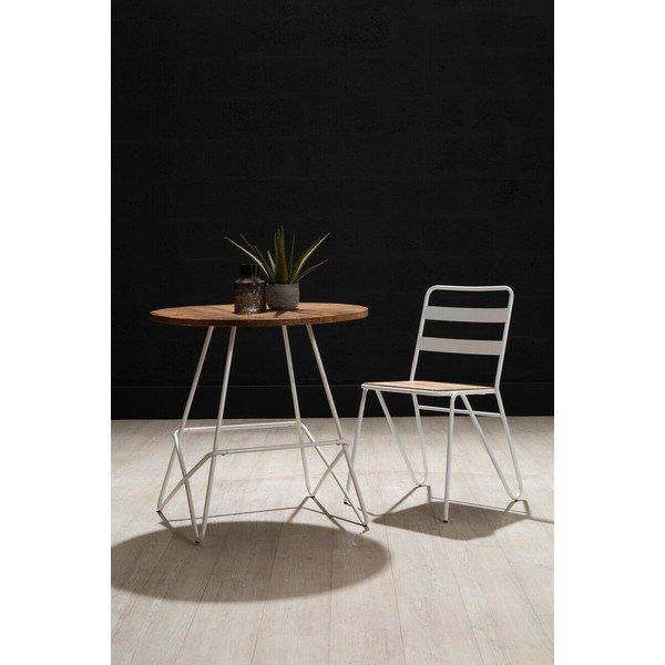 Balts/dabīga toņa gobas masīvkoka pusdienu krēsls District – Premier Housewares-image-4