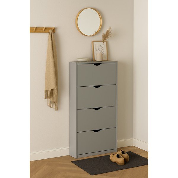 Pelēks atverams apavu plaukts 60x157x24 cm Stelo – Bonami Essentials-image-1