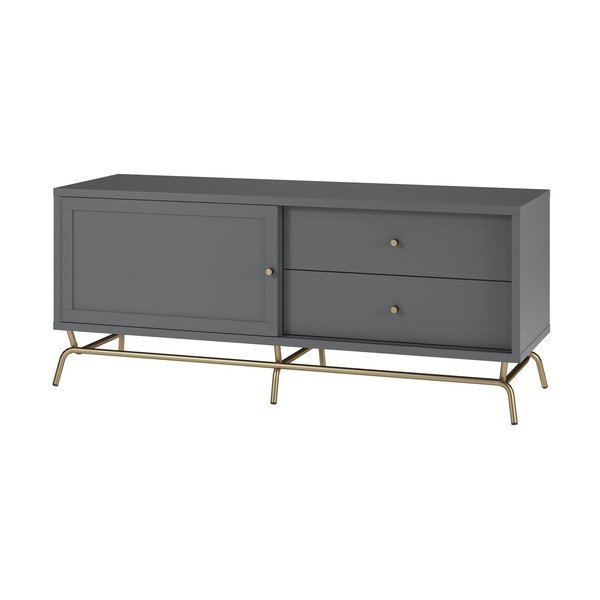 Pelēks TV galdiņš 150x62 cm Madison – Støraa-image-4