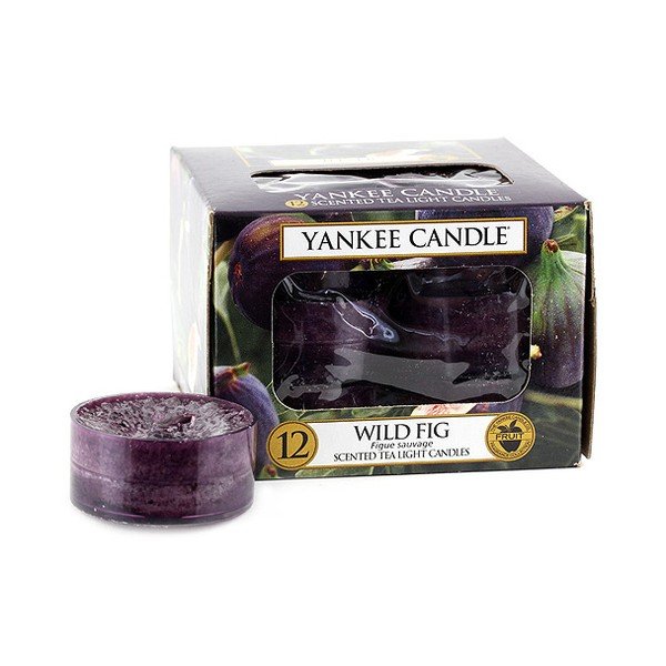 12 Yankee Candle Wild Fig aromātisko sveču komplekts, degšanas laiks 4 - 6 stundas.
