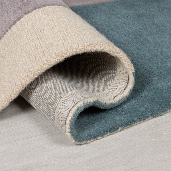 Zils/bēšs vilnas paklājs 170x120 cm Glow – Flair Rugs-image-3