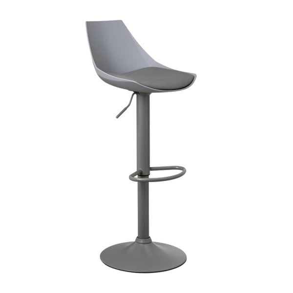 Pelēki mākslīgās ādas bāra krēsli ar regulējamu augstumu (2 gab.) (sēdekļa augstums 56,5 cm) – Casa Selección