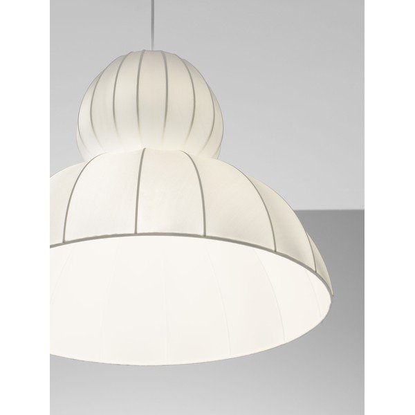 Matēti balta tekstila piekaramā lampa ø 50 cm Delina – Nova Luce-image-2