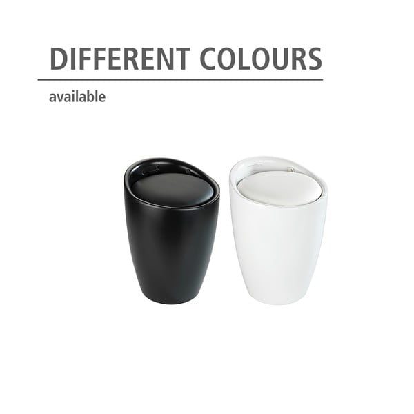 Melna vannas istabas taburete ar noņemamu veļas grozu Wenko Candy-image-4