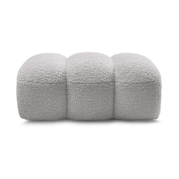 Gaiši pelēks kāju soliņš no buklē auduma Hippolyte – Bobochic Paris