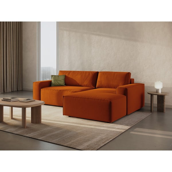 Ķieģeļu sarkans salokāms stūra dīvāns (ar labo stūri) Jodie – Micadoni Home-image-1