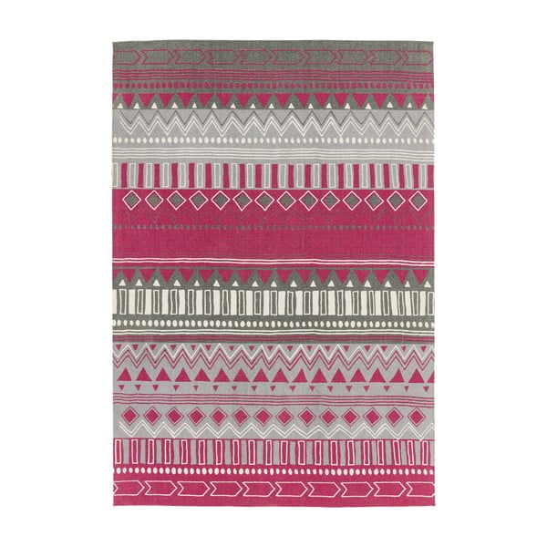 Tumši rozā paklājs Āzijas paklāji Tribal Mix, 120 x 170 cm