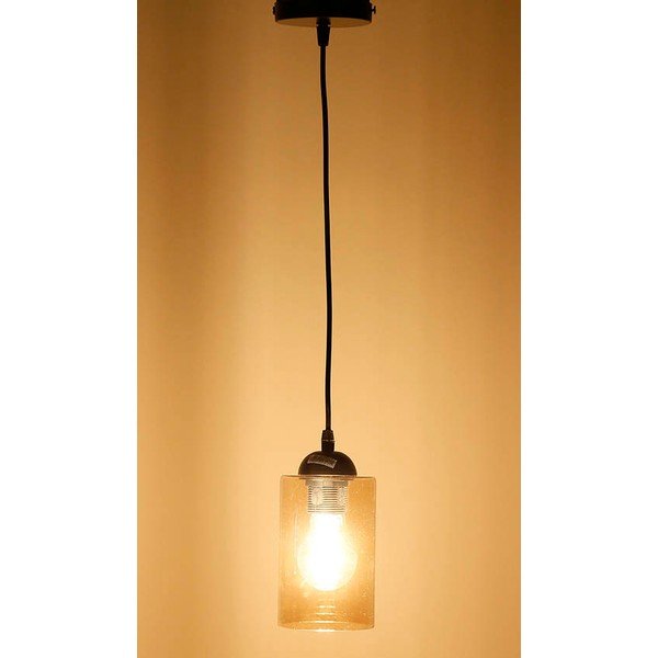 Melna piekaramā lampa ar stikla abažūru ø 10 cm Bistro – Candellux Lighting-image-4