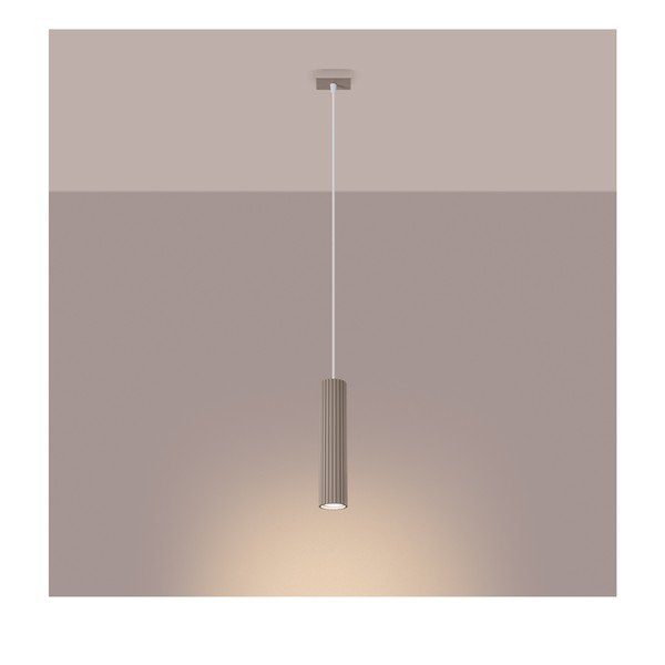 Pelēkbrūna metāla piekaramā lampa Gleam – Sollux-image-1
