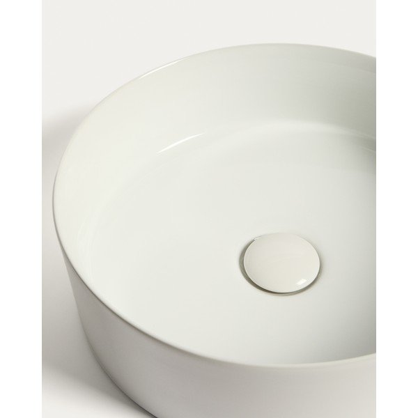 Balta keramikas apaļa izlietne ø 36 cm Ovara – Kave Home-image-4