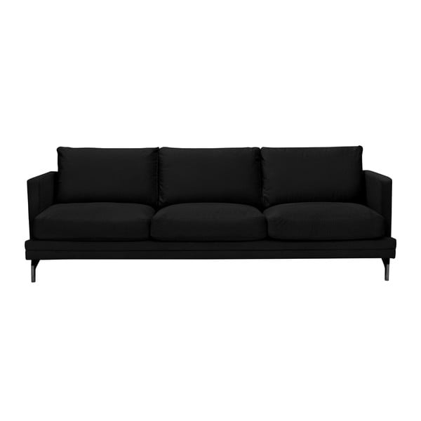 Melns dīvāns ar kāju balstu melnā krāsā Windsor & Co Sofas Jupiter