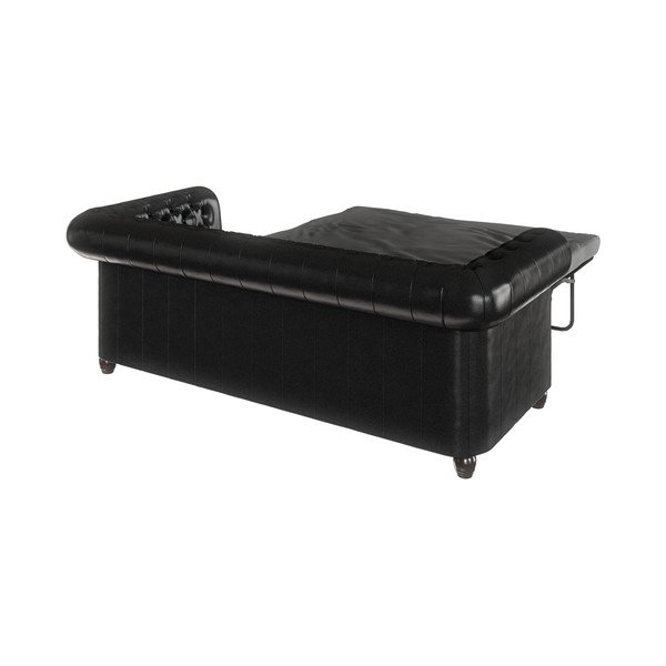 Melns mākslīgās ādas dīvāns 203 cm York – Ropez-image-4