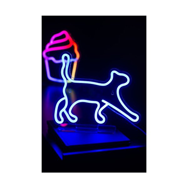 Zils LED neona gaismas dekors 5 W Walking Cat – Leitmotiv-image-1