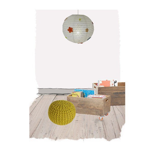 Sinepju krāsas ar rokām darināts bērnu pufs Nattiot Lili-image-1