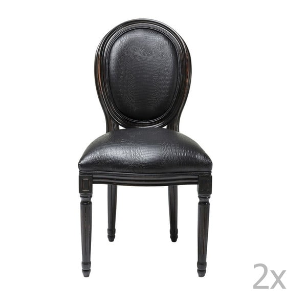 2 melnu krēslu komplekts Kare Design Croco