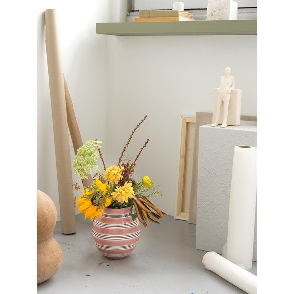 Rozā un balta porcelāna vāze Kähler Design Nuovo, augstums 20,5 cm-image-3