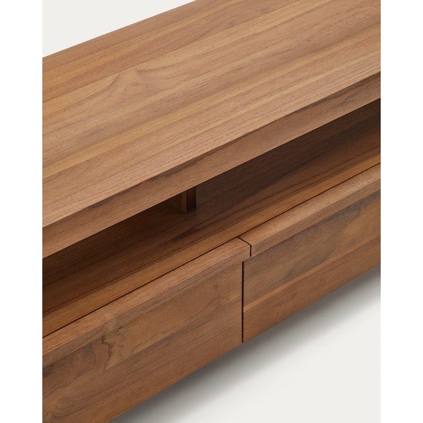 Dabīga toņa tīkkoka masīvkoka TV galdiņš 200x50 cm Sashi – Kave Home-image-4