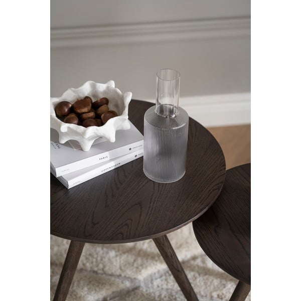 Apaļš sānu galdiņš ar ozolkoka imitācijas galda virsmu ø 50 cm Yumi – Rowico-image-3