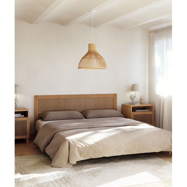 Dabīga toņa oša masīvkoka gultas galvgalis 195x70 cm Beyla – Kave Home-image-1
