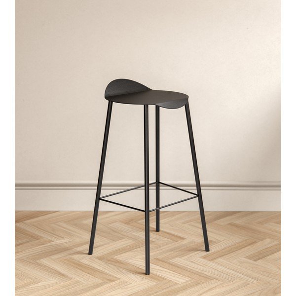 Melns ādas bāra krēsls Flamingo Bull – LIND DNA-image-1