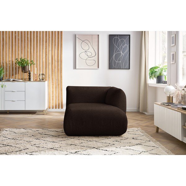 Tumši brūns velveta modulārais dīvāns (ar labo stūri) Lecomte – Bobochic Paris-image-1