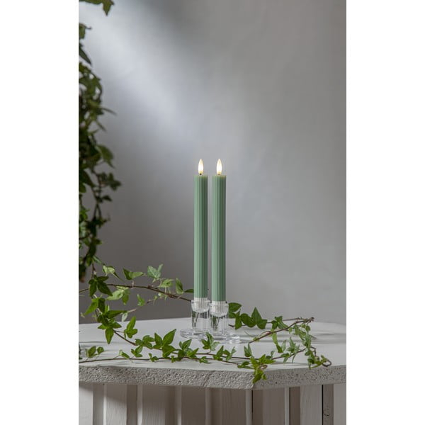 LED svece (2 gab.) (augstums 25 cm) Flamme Stripe – Star Trading-image-3