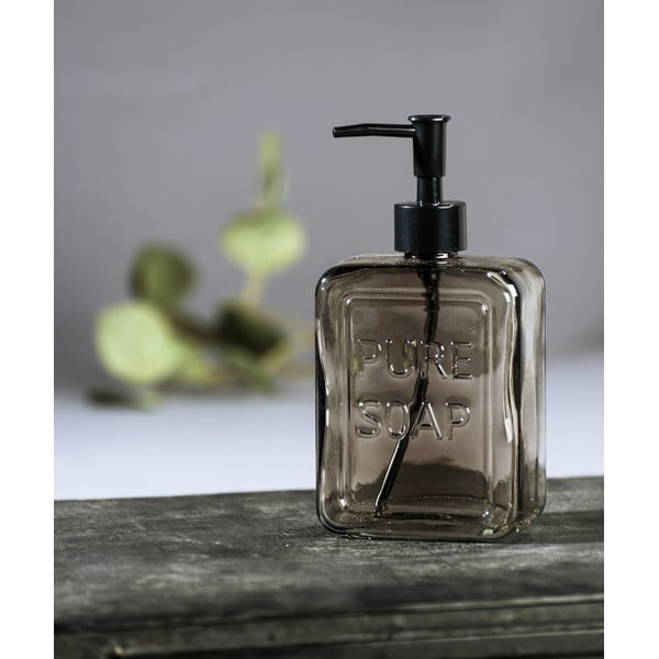 Pelēka stikla ziepju dozators Wenko Pure Soap-image-1