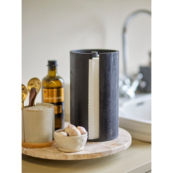 Melns koka papīra dvieļu statīvs ø 14,5 cm Celian – Bloomingville-image-1