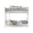 Balta priedes masīvkoka divstāvu bērnu gulta ar veļas kasti 90x200 cm SCOTT – Vipack