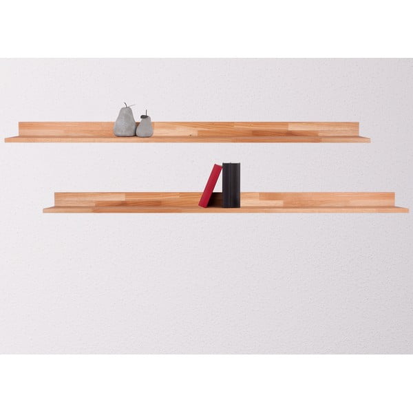 Dabīga toņa ozola masīvkoka sienas plaukts 150 cm Kalle – Interia Home & Living-image-1