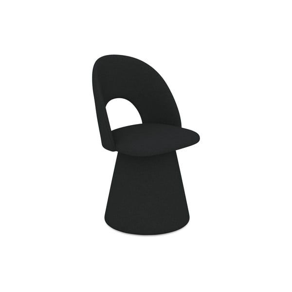 Melns polsterēts ēdamistabas krēsls Kalo – Makamii