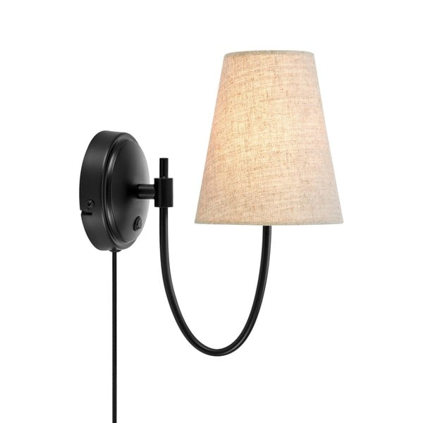 Melna/bēša sienas lampa ar vadu Amar – Markslöjd