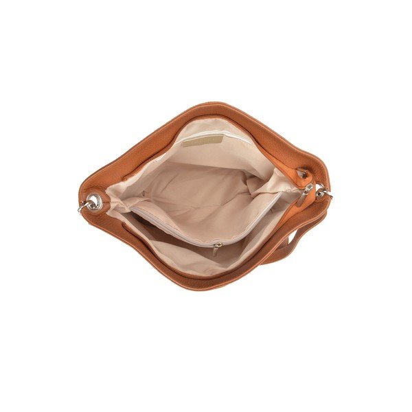 Gaiši konjaka brūna ādas rokassomiņa Luisa Vannini Ginata-image-3