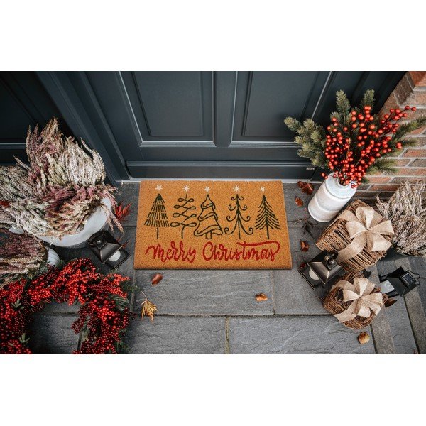 Kokosšķiedras kājslauķis ar Ziemassvētku motīvu 40x70 cm Merry Christmas – Hanse Home-image-1