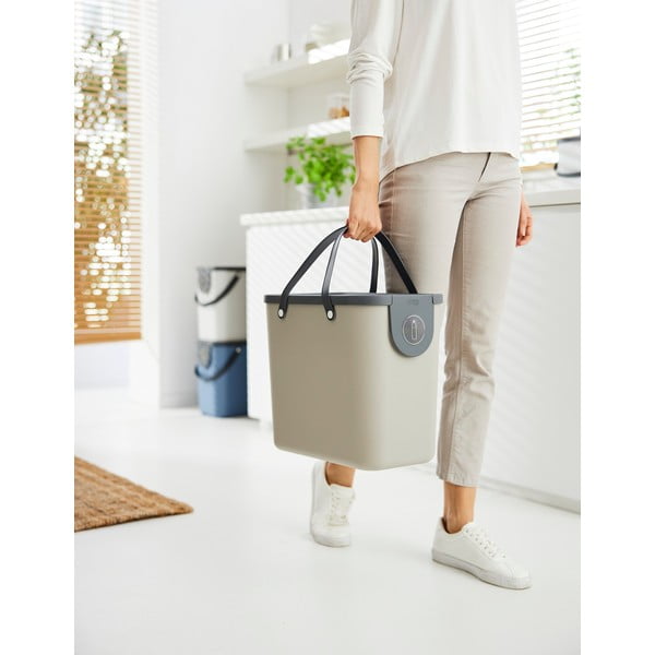 Gaiši brūna atkritumu šķirošanas pārstrādātas plastmasas atkritumu tvertne 25 l Albula – Rotho-image-1