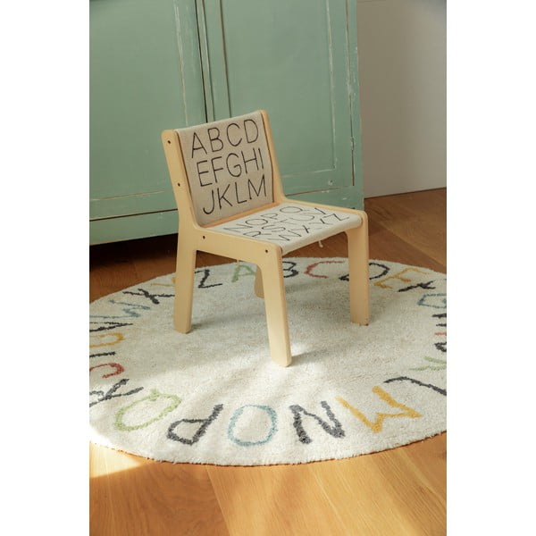 Krēmkrāsas kokvilnas bērnu rotaļu paklājs ø120 cm ABC Color and Letters – Lorena Canals-image-2