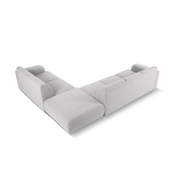 Gaiši pelēks stūra dīvāns no buklē auduma (ar labo stūri) Molino – Micadoni Home-image-3