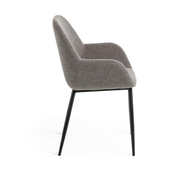 Pelēks polsterēts ēdamistabas krēsls Konna – Kave Home-image-2