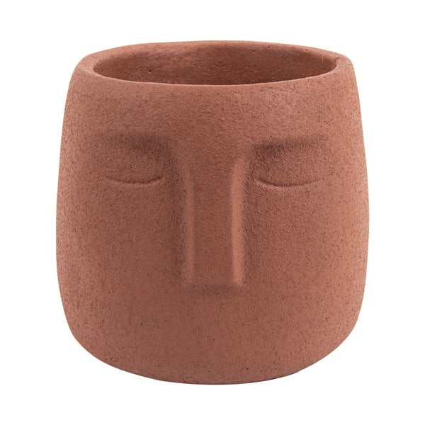 Brūns keramikas puķu pods PT LIVING Face, ø 12,5 cm