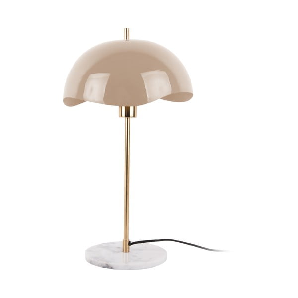 Gaiši brūna galda lampa ar metāla abažūru (augstums 56 cm) Waved Dome – Leitmotiv