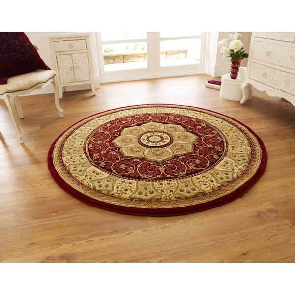 Sarkans apaļš paklājs ø 150 cm Heritage – Think Rugs-image-1
