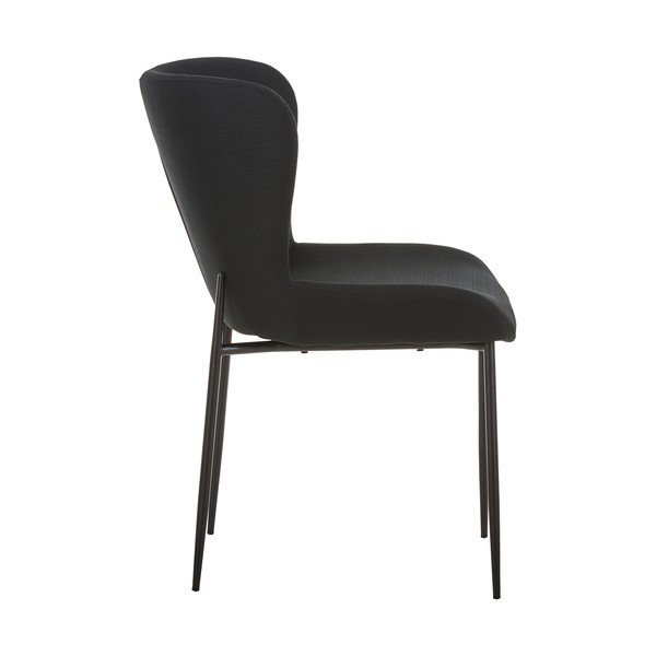 Melns polsterēts krēsls ar samta apdari Westwing Collection Tess-image-3