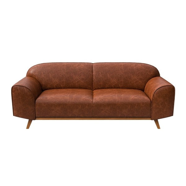 Brūns ādas dīvāns 193 cm Nesbo – MESONICA
