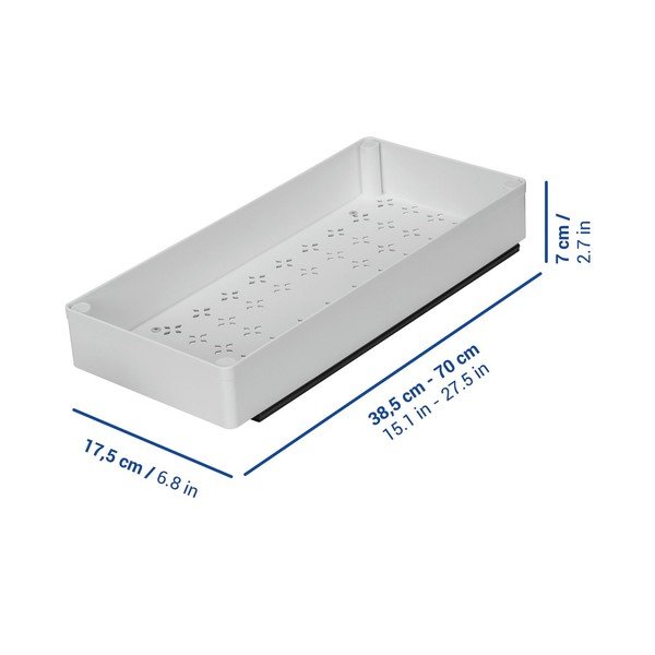 Balts plastmasas pielāgojams papildu virtuves plaukts 17x38,5 cm Simon – Wenko-image-1
