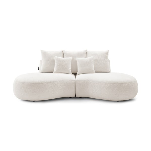 Balts buklē auduma dīvāns 260 cm Saint-Germain – Bobochic Paris