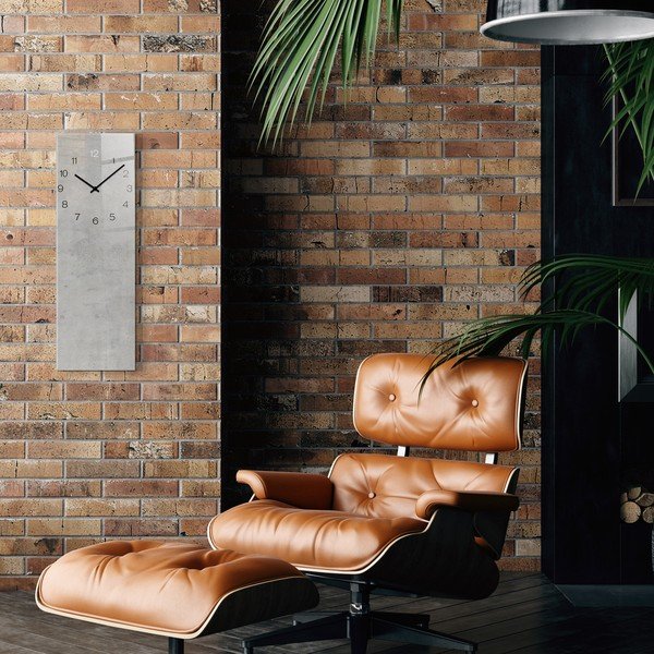 Sienas pulkstenis Styler Glassclock Concrete, 20 x 60 cm-image-1