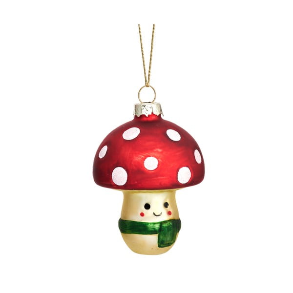 Stikla Ziemassvētku eglītes rotājums Happy Mushroom – Sass & Belle